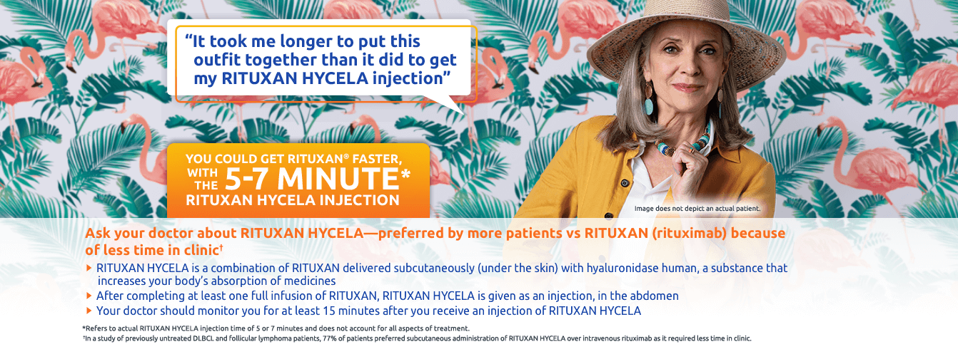You could get RITUXAN® (rituximab) faster, with the 5-7 minute RITUXAN HYCELA injection*